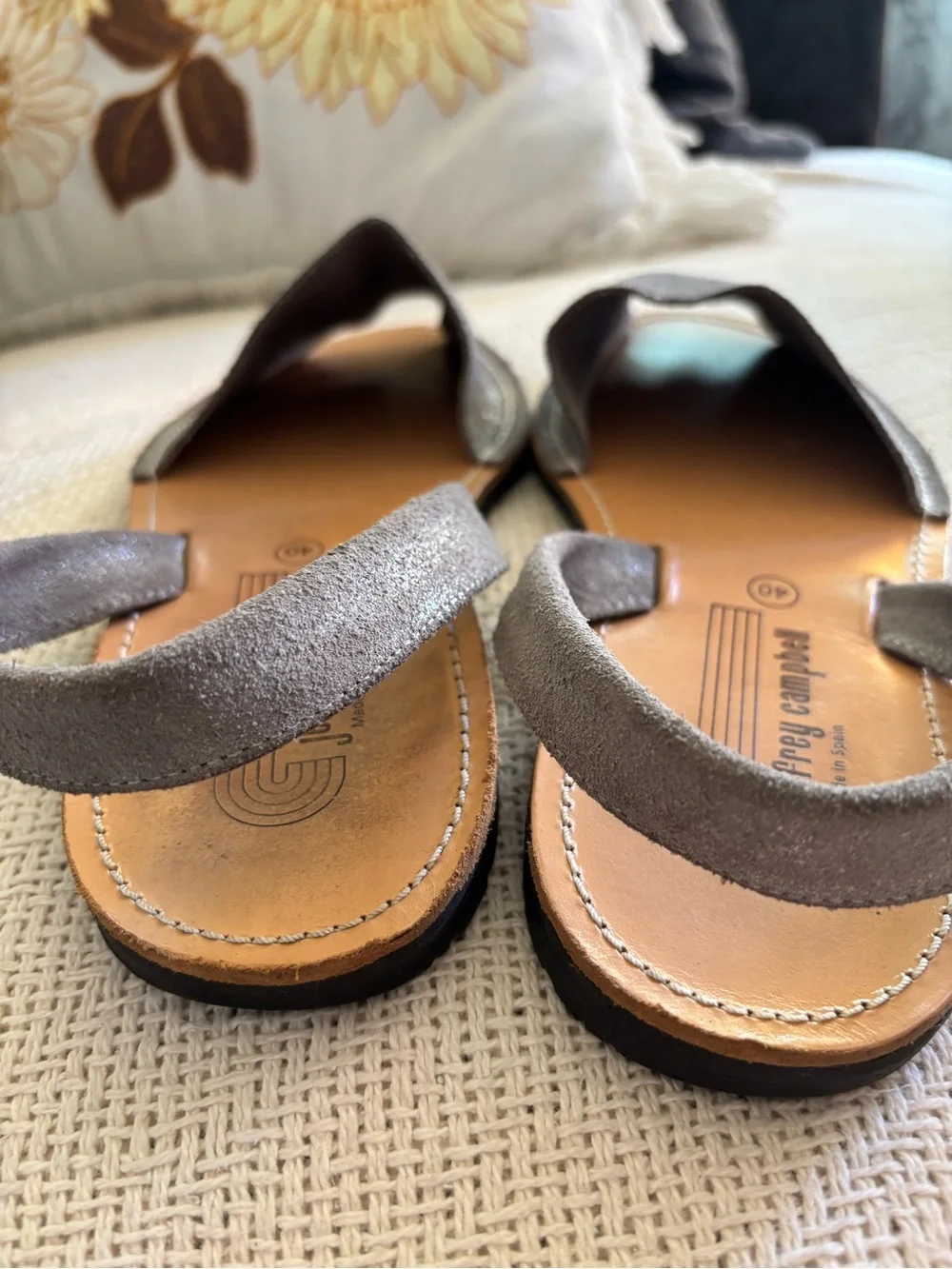 Jeffrey Campbell Pewter Ibiza Slingback Sandals Size EU 40 Made In Spain